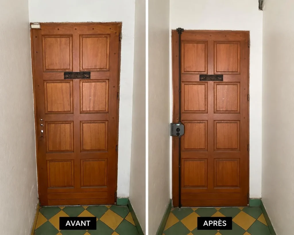 Réalisation de renforcement de porte JK Service - Avant et après travaux